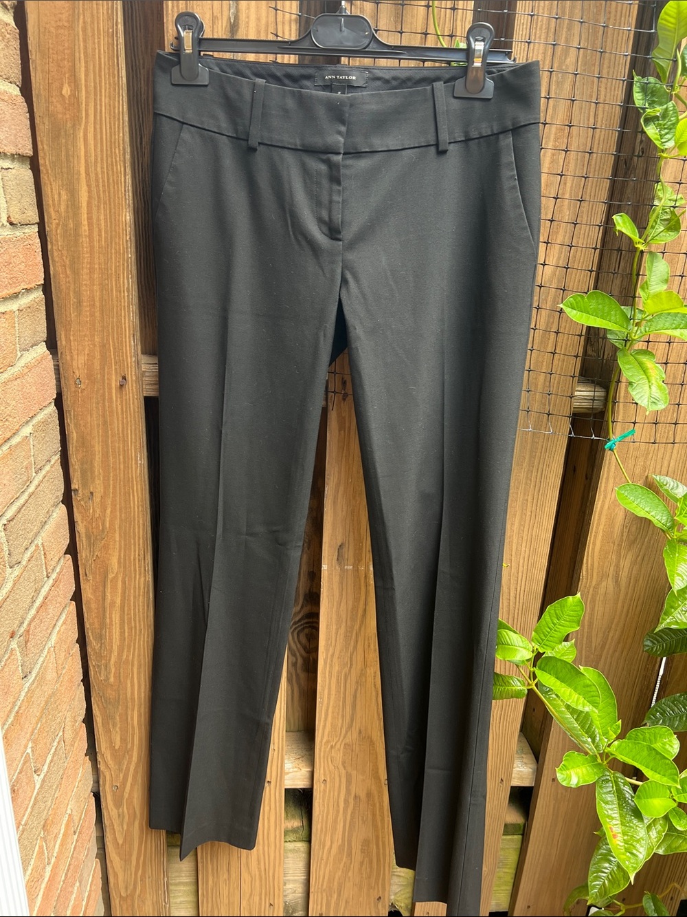 Ann Taylor Black Straight-Leg Trousers